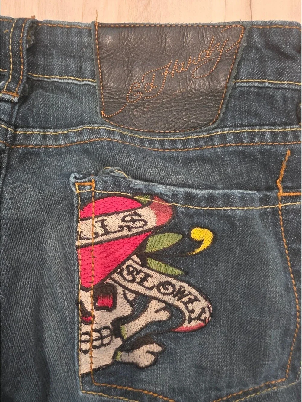 Ed Hardy Women's Embroidered Bootcut Jeans Size 26
